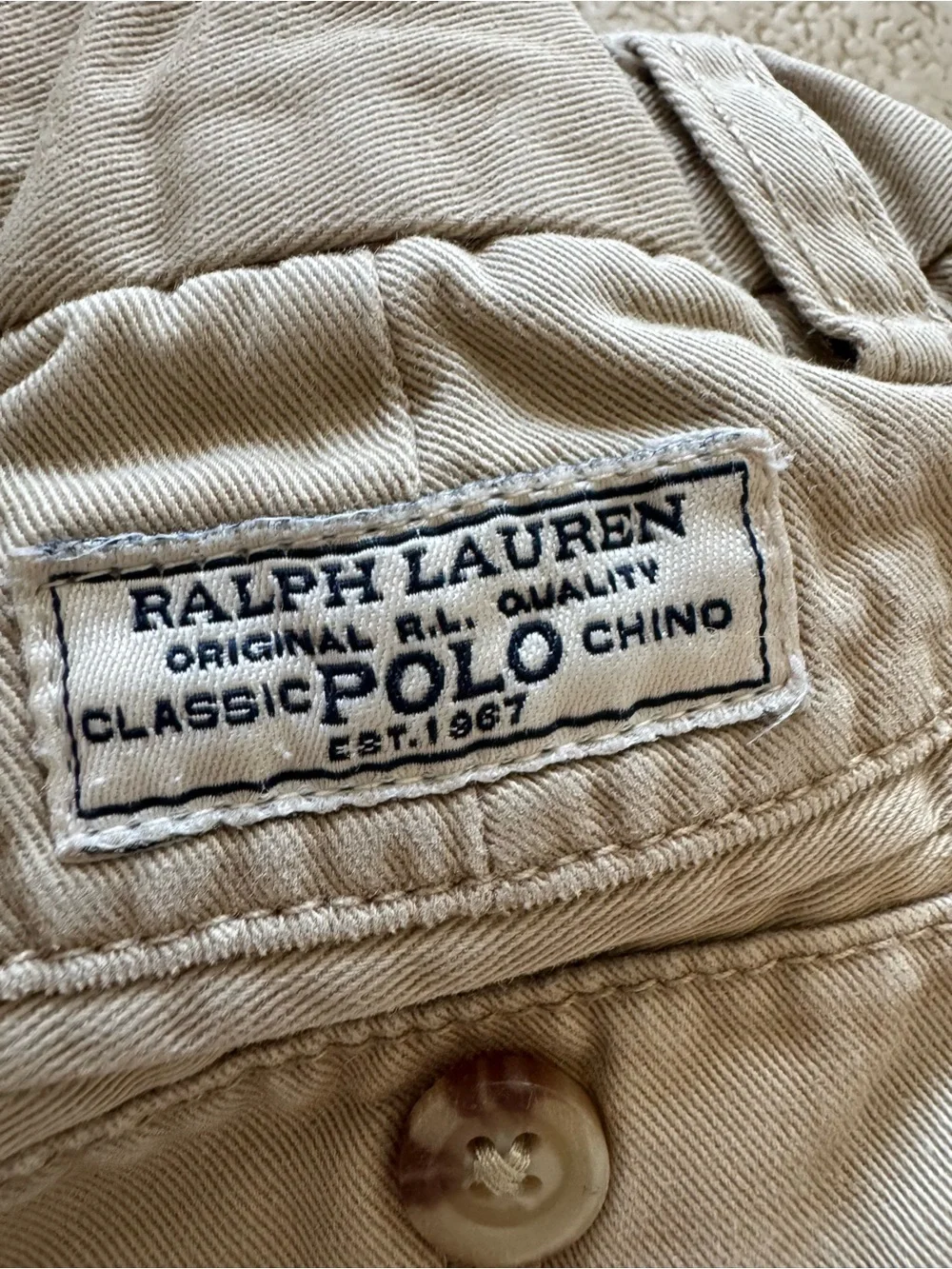 Polo Ralph Lauren Boys Chino Khaki Shorts 4T Beige Zip Up Casual Preppy Classic